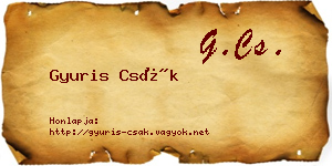 Gyuris Csák névjegykártya